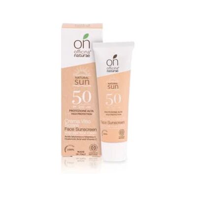 Officina Naturae Crème solaire visage SPF 50 avec acide hyaluronique, vitamine C et extrait de carotte bio, action anti-âge et antioxydant, sans parfum, 30 ml Officina Naturae Crème solaire visage SPF 50 avec acide hyaluronique, vitamine C et extrait de carotte bio, action anti-âge et antioxydant, sans parfum, 30 ml