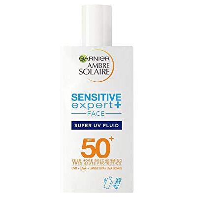 Garnier Ambre Solaire Super UV Anti-Pollution Fluid UV Léger à l'Hyaluronique SPF 50+, 1 x 40 ml Garnier Ambre Solaire Super UV Anti-Pollution Fluid UV Léger à l'Hyaluronique SPF 50+, 1 x 40 ml