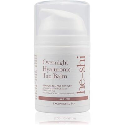he-shi Baume bronzant anti-âge et progressif à l'acide hyaluronique – révolutionnaire 3 en 1 ; bronzage du visage, hydratant et raffermissant – Formule végétalienne naturelle avec parfum ajouté de jojoba et de lavande 50 ml he-shi Baume bronzant anti-âge et progressif à l'acide hyaluronique – révolutionnaire 3 en 1 ; bronzage du visage, hydratant et raffermissant – Formule végétalienne naturelle avec parfum ajouté de jojoba et de lavande 50 ml
