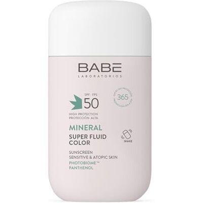 LABORATORIOS BABE Laboratorios Babé Super Fluid Minéral Color SPF 50 Photoprotecteur minéral coloré Haute protection SPF 50 Protection solaire pour peau sensible Finition naturelle et uniforme LABORATORIOS BABE Laboratorios Babé Super Fluid Minéral Color SPF 50 Photoprotecteur minéral coloré Haute protection SPF 50 Protection solaire pour peau sensible Finition naturelle et uniforme