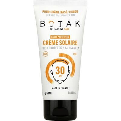 BOTAK Crème Solaire SPF30 Pour Crâne Rasé/Tondu/Chauve Végan, Français Haute Protection UV 0 trace blanche Non grasse Waterproof Anti-sêcheresse Régule pH et microbiote 50mL BOTAK Crème Solaire SPF30 Pour Crâne Rasé/Tondu/Chauve Végan, Français Haute Protection UV 0 trace blanche Non grasse Waterproof Anti-sêcheresse Régule pH et microbiote 50mL