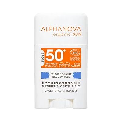 Alphanova Stick Solaire Blue Whale Spf50+ Bio Sun Visage 12g Alphanova Stick Solaire Blue Whale Spf50+ Bio Sun Visage 12g