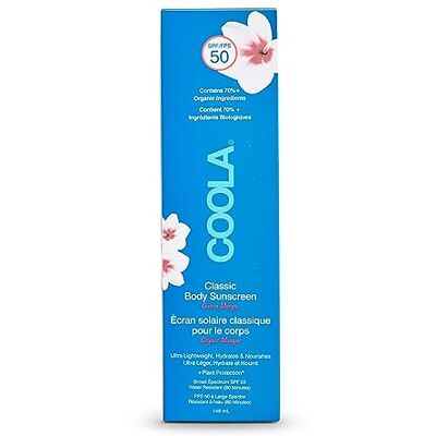 COOLA Lotion Solaire Corps 148 ml, Protection haute performance + éco-responsable, Testée sous contrôle dermatologique, Adaptée aux peaux sensibles + résistante à l'eau, Lotion Solaire Corps SPF50 COOLA Lotion Solaire Corps 148 ml, Protection haute performance + éco-responsable, Testée sous contrôle dermatologique, Adaptée aux peaux sensibles + résistante à l'eau, Lotion Solaire Corps SPF50