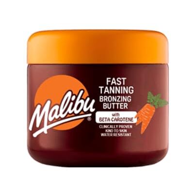Malibu Sun SPF 6 Beurre corporel bronzant au bêta-carotène, résistant à l'eau, parfum tropical de noix de coco, 300 ml Malibu Sun SPF 6 Beurre corporel bronzant au bêta-carotène, résistant à l'eau, parfum tropical de noix de coco, 300 ml