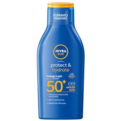 Sun Protect & Hydrate SPF 50+ Taille Voyage 100 ml, Crème solaire 50+ hydratante 48h à absorption rapide, Protection solaire 50+ résistante à l'eau avec vitamine C et acide hyaluronique Sun Protect & Hydrate SPF 50+ Taille Voyage 100 ml, Crème solaire 50+ hydratante 48h à absorption rapide, Protection solaire 50+ résistante à l'eau avec vitamine C et acide hyaluronique
