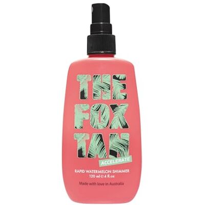 The Fox Tan Amplificateur de Bronzage Irisé sans Autobronzant Rapid Watermelon Shimmer Spray Bronzant pour Visage et Corps, pour le Soleil et le Solarium, 120 ml The Fox Tan Amplificateur de Bronzage Irisé sans Autobronzant Rapid Watermelon Shimmer Spray Bronzant pour Visage et Corps, pour le Soleil et le Solarium, 120 ml