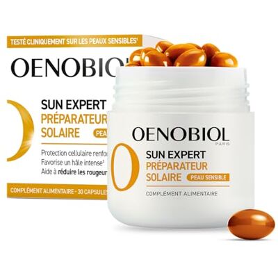 Oenobiol Sun Expert Peau Sensible Programme 1 mois 30 capsules Préparateur solaire Protection cellulaire renforcée Favorise un hâle intense et éclatant Complément alimentaire Oenobiol Sun Expert Peau Sensible Programme 1 mois 30 capsules Préparateur solaire Protection cellulaire renforcée Favorise un hâle intense et éclatant Complément alimentaire