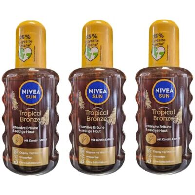NIVEA Sun Lot de 3 sprays d'huile nourrissante SPF 6 (3 x 200 ml) NIVEA Sun Lot de 3 sprays d'huile nourrissante SPF 6 (3 x 200 ml)