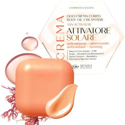 Sensonaturale Senso Naturale Activateur Solaire Huile Corps Solide, Crème Bronzante, Prépare la Peau à l'Exposition Solaire, Antioxydant et Stimulant à l'Huile d'Argan, 100% Naturel, Vegan et Biologique Sensonaturale Senso Naturale Activateur Solaire Huile Corps Solide, Crème Bronzante, Prépare la Peau à l'Exposition Solaire, Antioxydant et Stimulant à l'Huile d'Argan, 100% Naturel, Vegan et Biologique