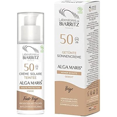 Laboratoire de Biarritz Laboratoires de Biarritz Crème solaire teintée pour le visage Beige Certifié bio SPF50 ALGA MARIS® Hydratée, mate pour un éclat sain 50 ml Fabriqué en France Laboratoire de Biarritz Laboratoires de Biarritz Crème solaire teintée pour le visage Beige Certifié bio SPF50 ALGA MARIS® Hydratée, mate pour un éclat sain 50 ml Fabriqué en France