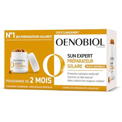 Oenobiol Sun Expert préparateur solaire peau sensible 2x30 capsules Oenobiol Sun Expert préparateur solaire peau sensible 2x30 capsules