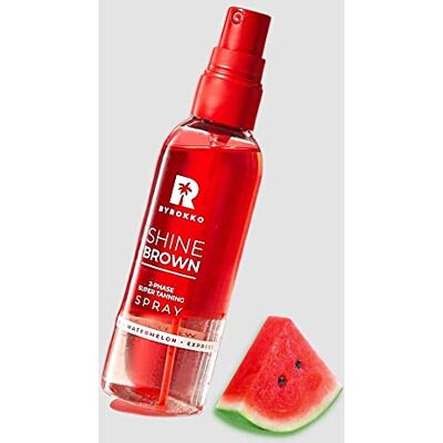 BYROKKO SHINEBROWN BYROKKO Original Shine Brown Huile de bronzage biphasée à l'acide hyaluronique 104 ml Accélérateur de bronzage pour Express en transat et soleil, couleur rouge clair, 200 g BYROKKO SHINEBROWN BYROKKO Original Shine Brown Huile de bronzage biphasée à l'acide hyaluronique 104 ml Accélérateur de bronzage pour Express en transat et soleil, couleur rouge clair, 200 g