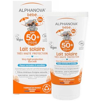 Alphanova Crème solaire bébé SPF50+ Naturelle et Certifiée Bio 50g Alphanova Crème solaire bébé SPF50+ Naturelle et Certifiée Bio 50g