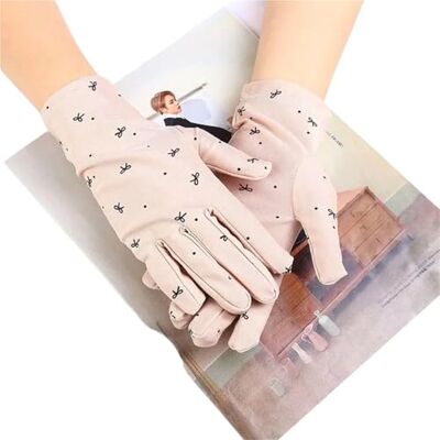 BFLCWSTD 1 paire de gants de protection UV tendance pour femme en coton, crème solaire, dentelle, patchwork, minces, respirants, motif à pois (C beige) BFLCWSTD 1 paire de gants de protection UV tendance pour femme en coton, crème solaire, dentelle, patchwork, minces, respirants, motif à pois (C beige)