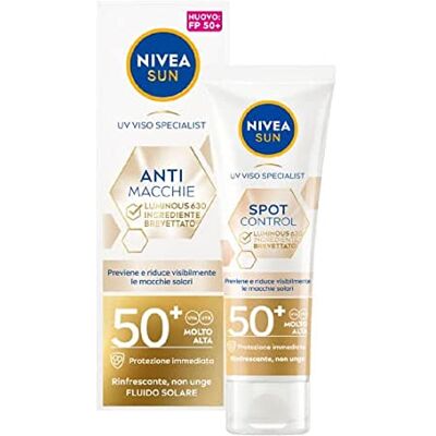 Sun Fluide Triple Protection SPF50+ Tube de 40 ml, Crème solaire pour le visage 50+ en fluide léger, protection solaire pour le visage avec acide hyaluronique et vitamine E pour un usage Sun Fluide Triple Protection SPF50+ Tube de 40 ml, Crème solaire pour le visage 50+ en fluide léger, protection solaire pour le visage avec acide hyaluronique et vitamine E pour un usage