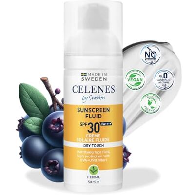 Celenes By Sweden Fluide Solaire Teinté, Toucher Sec aux Herbe SPF 50 Creme Solaire 50 Protection Large Spectre, Toutes Peaux, Creme Solaire Visage Contre La Lumière Bleue, Végan Crème Solaire 50 ml Celenes By Sweden Fluide Solaire Teinté, Toucher Sec aux Herbe SPF 50 Creme Solaire 50 Protection Large Spectre, Toutes Peaux, Creme Solaire Visage Contre La Lumière Bleue, Végan Crème Solaire 50 ml