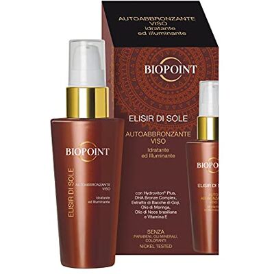BIOPOINT Elisir de soleil auto-bronzant Visage 50 ml – Sérum de la Consistance soie et délicate à séchage rapide BIOPOINT Elisir de soleil auto-bronzant Visage 50 ml – Sérum de la Consistance soie et délicate à séchage rapide