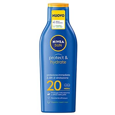 Sun Crème solaire Protège et hydrate FP20, 200 ml, hydratation 48h, formule biodégradable Sun Crème solaire Protège et hydrate FP20, 200 ml, hydratation 48h, formule biodégradable