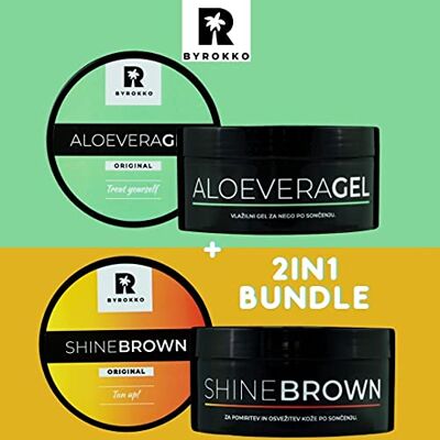 Shine Brown Byrokko Crème d'accélérateur de bronzage de qualité supérieure 190 ml pour transat ou utilisation en plein air et aloe vera Gel hydratant apaisant après-soleil 200 ml Ingrédients naturels. Shine Brown Byrokko Crème d'accélérateur de bronzage de qualité supérieure 190 ml pour transat ou utilisation en plein air et aloe vera Gel hydratant apaisant après-soleil 200 ml Ingrédients naturels.