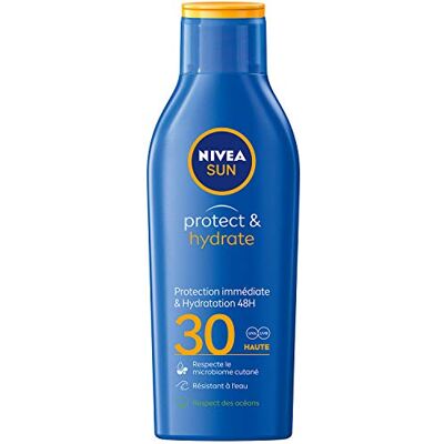 Sun Lait solaire Protect & Hydrate FPS 30 (1 x 200 ml), crème solaire hautement efficace, protection solaire pour adultes hydratante et résistante à l'eau Sun Lait solaire Protect & Hydrate FPS 30 (1 x 200 ml), crème solaire hautement efficace, protection solaire pour adultes hydratante et résistante à l'eau
