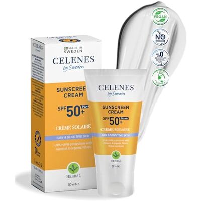 Celenes By Sweden Fluide Crème Solaire Touche Sèche SPF50+, Creme Solaire 50 Fini Mat Soins Pour Le Visage Pour Protection UV, Creme Solaire Visage Sans Parfum—Résistant à l'Eau, Crème Solaire 50 ml Celenes By Sweden Fluide Crème Solaire Touche Sèche SPF50+, Creme Solaire 50 Fini Mat Soins Pour Le Visage Pour Protection UV, Creme Solaire Visage Sans Parfum—Résistant à l'Eau, Crème Solaire 50 ml