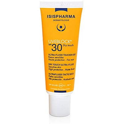IsisPharma Uveblock Spf 30 Dry Touch Ultra Fluide Protection solaire ultra-fluide toucher sec haute protection IsisPharma Uveblock Spf 30 Dry Touch Ultra Fluide Protection solaire ultra-fluide toucher sec haute protection