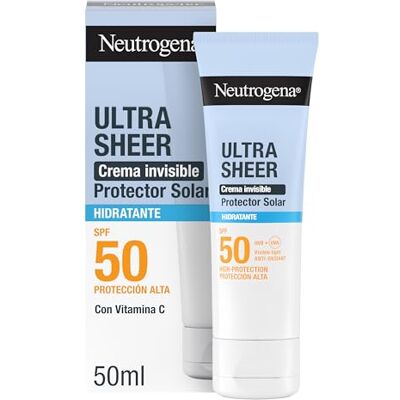 Neutrogena Ultra Sheer Invisible Moisturizing Cream SPF50 (50 ml), protection solaire visage 50 large spectre, hypoallergénique et non grasse, crème solaire imperméable Neutrogena Ultra Sheer Invisible Moisturizing Cream SPF50 (50 ml), protection solaire visage 50 large spectre, hypoallergénique et non grasse, crème solaire imperméable
