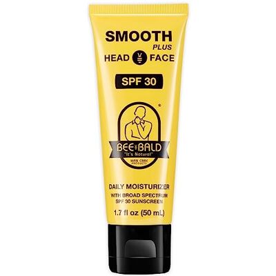 Bee Bald SMOOTH PLUS Crème hydratante quotidienne avec SPF 30. Crème solaire à large spectre hydrate et hydrate tout en protégeant la peau des rayons UVA/UVB nocifs du soleil. Bee Bald SMOOTH PLUS Crème hydratante quotidienne avec SPF 30. Crème solaire à large spectre hydrate et hydrate tout en protégeant la peau des rayons UVA/UVB nocifs du soleil.