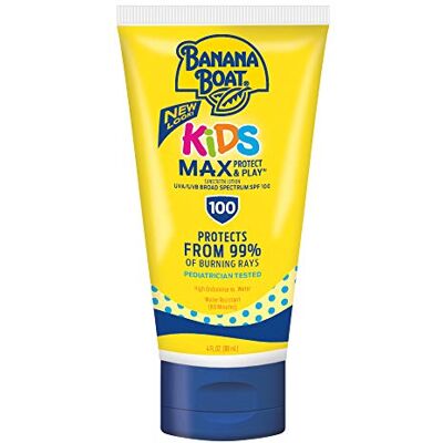 BANANA BOAT Sunscreen Kids MAX Protect & Play Broad Spectrum Sun Care Sunscreen Lotion SPF 100, 4 Ounce by BANANA BOAT Sunscreen Kids MAX Protect & Play Broad Spectrum Sun Care Sunscreen Lotion SPF 100, 4 Ounce by