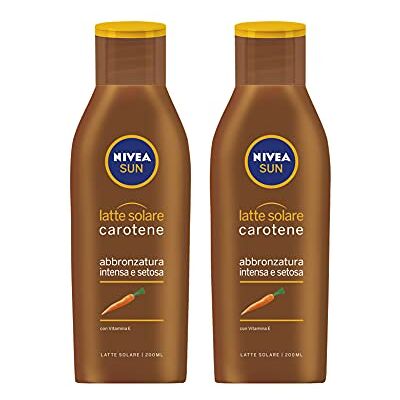 Sun Lait Solaire Carotène Bronze 2x200 ml, Crème solaire bronzante pour une peau dorée, Crème bronzante enrichie en carotène et vitamine E Sun Lait Solaire Carotène Bronze 2x200 ml, Crème solaire bronzante pour une peau dorée, Crème bronzante enrichie en carotène et vitamine E