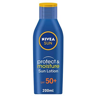 NIVEA Protection solaire Sun Lotion Protect&Moisture SPF50, 200 ml (lot de 1) NIVEA Protection solaire Sun Lotion Protect&Moisture SPF50, 200 ml (lot de 1)