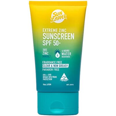 Sun Extreme Zinc Crème solaire 90 ml SPF 50+ 20 % oxyde de zinc Protège contre les rayons UVA et UVB Sun Extreme Zinc Crème solaire 90 ml SPF 50+ 20 % oxyde de zinc Protège contre les rayons UVA et UVB
