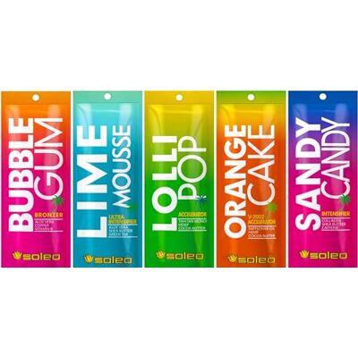 Soleo Lot de 40 + 10 sachets de base pour solarium 15 ml – Naturel, brun, teint moyen et profond, mousse Soleo Lot de 40 + 10 sachets de base pour solarium 15 ml – Naturel, brun, teint moyen et profond, mousse