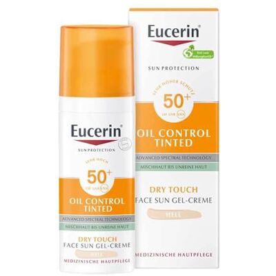 Eucerin Sun Protection Oil Control Tinted 50+ Hell Face Sun Gel-Creme, 50 ml Crème Eucerin Sun Protection Oil Control Tinted 50+ Hell Face Sun Gel-Creme, 50 ml Crème