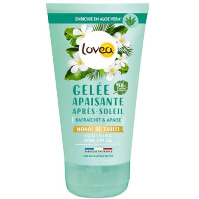 Lovea Gelée Apaisante Après-Soleil Visage & Corps Monoï De Tahiti & Aloe Vera Hydrate, Adoucit & Désaltère La Peau 98% D'Origine Naturelle Sans Colorant Vegan Fabriqué En France 150 ml Lovea Gelée Apaisante Après-Soleil Visage & Corps Monoï De Tahiti & Aloe Vera Hydrate, Adoucit & Désaltère La Peau 98% D'Origine Naturelle Sans Colorant Vegan Fabriqué En France 150 ml
