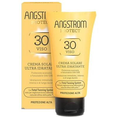 ANGSTROM Protect Crème Solaire Visage SPF 30, Action Hydratante et Intensificateur du Bronzage, Indiquée pour Peaux Sensibles, 50 ml ANGSTROM Protect Crème Solaire Visage SPF 30, Action Hydratante et Intensificateur du Bronzage, Indiquée pour Peaux Sensibles, 50 ml