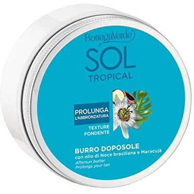 Bottega Verde , SOL Tropical Beurre après-soleil nourrit et intensifie le bronzage avec de l'huile de noix brésilienne et Maracuja (200 ml) prolonge le bronzage texture fondante Bottega Verde , SOL Tropical Beurre après-soleil nourrit et intensifie le bronzage avec de l'huile de noix brésilienne et Maracuja (200 ml) prolonge le bronzage texture fondante