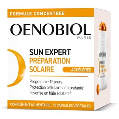 Oenobiol SUN EXPERT Préparation Solaire Accélérée Protection Cellulaire Anti-Oxydante Favorise Un Hâle Intense Et Éclatant Complément Alimentaire 15 Capsules Végétales 15 Jours Oenobiol SUN EXPERT Préparation Solaire Accélérée Protection Cellulaire Anti-Oxydante Favorise Un Hâle Intense Et Éclatant Complément Alimentaire 15 Capsules Végétales 15 Jours