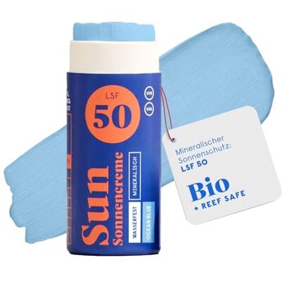 4 people who care forpeople Crème solaire bio SPF 50 Imperméable Avec zinc Filtre UV minéral Pour enfants et adultes 100 % naturel Couleur : bleu 4 people who care forpeople Crème solaire bio SPF 50 Imperméable Avec zinc Filtre UV minéral Pour enfants et adultes 100 % naturel Couleur : bleu