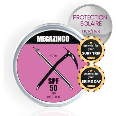 MEGAZINCO SPF50 Crème solaire teintée 40ml 100% NATURELLE Haute protection pour alpinistes, surfeurs, skieurs, nageurs (FUCHSIA) MEGAZINCO SPF50 Crème solaire teintée 40ml 100% NATURELLE Haute protection pour alpinistes, surfeurs, skieurs, nageurs (FUCHSIA)