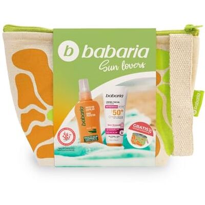 Babaria Trousse solaire Aloe Vera format voyage Protection solaire visage SPF50 et après-soleil Protection UVA, UVB et infrarouge Hydratant, anti-âge, résistant à l'eau Babaria Trousse solaire Aloe Vera format voyage Protection solaire visage SPF50 et après-soleil Protection UVA, UVB et infrarouge Hydratant, anti-âge, résistant à l'eau