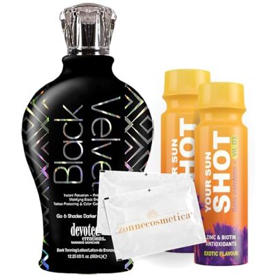 Devoted Creations Black Velvet + 2 Your Sun Shots + 2 lingettes rafraîchissantes Devoted Creations Black Velvet + 2 Your Sun Shots + 2 lingettes rafraîchissantes