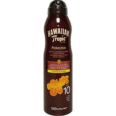 Hawaiian Tropic Huile solaire Spray de protection Fp 10 180 ml Hawaiian Tropic Huile solaire Spray de protection Fp 10 180 ml