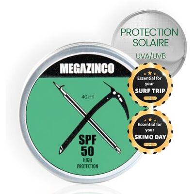 MEGAZINCO SPF50 Crème solaire teintée 40ml 100% NATURELLE Haute protection pour alpinistes, surfeurs, skieurs, nageurs (GREEN) MEGAZINCO SPF50 Crème solaire teintée 40ml 100% NATURELLE Haute protection pour alpinistes, surfeurs, skieurs, nageurs (GREEN)
