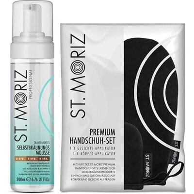 ST. MORIZ Mousse autobronzante professionnelle + applicateur Premium (transparent) ST. MORIZ Mousse autobronzante professionnelle + applicateur Premium (transparent)