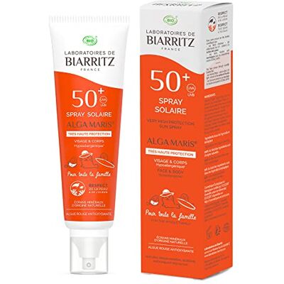 Laboratoire de Biarritz ALGA MARIS SPRAY SOLAIRE BIO SPF 50+ FORMAT FAMILLE 150 ML LABORATOIRES DE BIARRITZ Laboratoire de Biarritz ALGA MARIS SPRAY SOLAIRE BIO SPF 50+ FORMAT FAMILLE 150 ML LABORATOIRES DE BIARRITZ