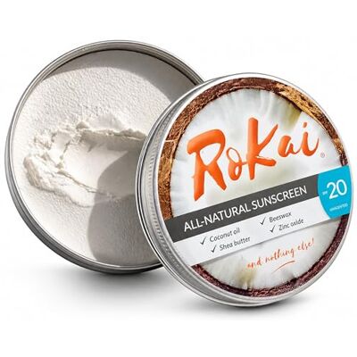 RoKai All-Natural Sunscreen Unscented SPF20 Seulement 4 ingrédients, 100% naturel et organique, non toxique, non nano, sans produits chimiques, parfait pour les peaux sensibles (non parfumé, 100ml) RoKai All-Natural Sunscreen Unscented SPF20 Seulement 4 ingrédients, 100% naturel et organique, non toxique, non nano, sans produits chimiques, parfait pour les peaux sensibles (non parfumé, 100ml)