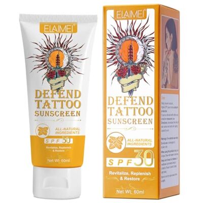 CCKULOOB Crème solaire de qualité supérieure pour tatouage, protection solaire SPF50, protection solaire pour peau de tatouage tatoué, protection contre les rayons UVA/UVB, lotion de protection solaire après CCKULOOB Crème solaire de qualité supérieure pour tatouage, protection solaire SPF50, protection solaire pour peau de tatouage tatoué, protection contre les rayons UVA/UVB, lotion de protection solaire après