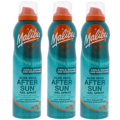 Malibu Lot de 3 flacons de gel après-soleil continu à l'aloe vera 175 ml Malibu Lot de 3 flacons de gel après-soleil continu à l'aloe vera 175 ml