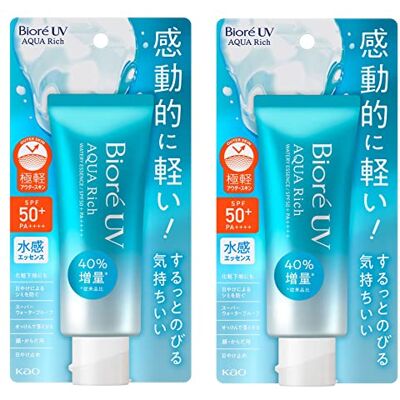 Biore UV Aqua Rich Watery Essence Sunscreen Crème Solaire SPF50+ PA++++ 70g Ecran Solaire Made in Japan, Lot de 2 Biore UV Aqua Rich Watery Essence Sunscreen Crème Solaire SPF50+ PA++++ 70g Ecran Solaire Made in Japan, Lot de 2